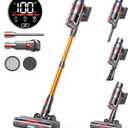 Cordless Vacuum Cleaner, 45Kpa 550W 65Mins Self-Standing Vacuum Cleaners for Home, Stick Vacuum with Touch Screen, Anti-tangle Brush, Rechargeable Vacuum Cordless for Pet Hair, Carpet, Hardwood Floor