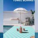 Giant Beach Towel Blanket Autumn Outing Stuff for Women & Men Road Trip Camping Gear Ship Cruise Gear Must Haves Large L Aqua Plain Pattern Yard Mat Airplane Accessories Travel Gadgets
