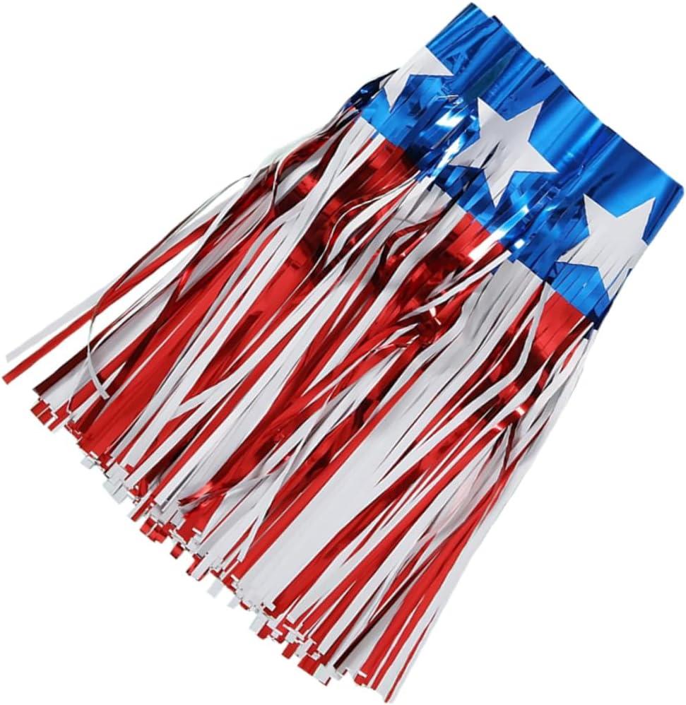 1set Patriotic Tinsel Fringe Garland Banner Red Versatile Decorations for Independence Day Parades School Events and Memorial Day Celebrations, Pack of 4