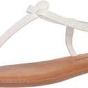 Amazon Essentials Women's Casual Thong Sandal with Ankle Strap (7, White)