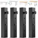 4-Pack Adjustable Folding Table Legs Extenders, Heavy-Duty Steel Furniture Risers with 3-Levels Height Settings 2in | 4in | 6in, Anti-Wobble & Non-Slip Table Leg Extension