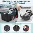 RAINSMORE Infant Car Seat Travel Bag for Airplane Compatible with All Nuna Pipa Car Seat and Base Chicco KeyFit 30 and Base Padded Car Seat Backpack for Travel Carseat Gate Check Bag with Side Pocket