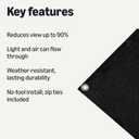 Amazon Basics Privacy Screen Fence for Outdoor Patios, Pools, Balconies, Weather-Resistant, 3 x 10 ft, Black, 1-Pack