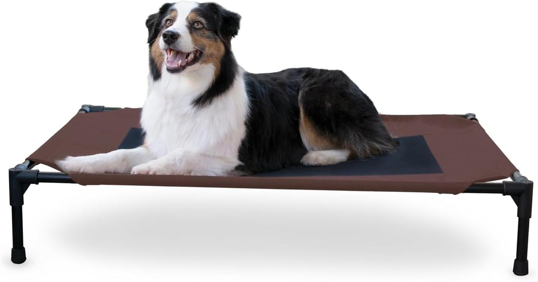 K&H Outdoor Elevated Dog Bed for Medium & Large Pets, Chocolate, 42x30in