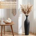 Tall Floor Vase, Large Black Metal Vase for Pampas Grass, Decorative Rustic Vases for Farmhouse Decor, Large Floor Vases for Modern Living Room Corner, Fireplace, Hallway, 23 inches
