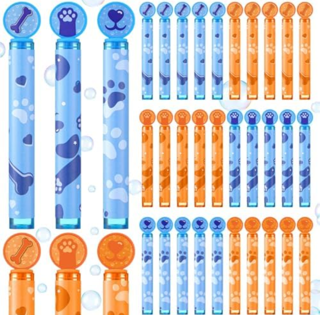 Shappy 60 Pcs Hanukkah Bubble Wands Bulk Mini Bubble Wands Party Favors Small Birthday Party Gift for Novelty Gifts (Blue&Orange)