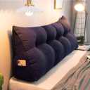 Triangular Wedge Headboard Pillows Twin XL Dorm Navy Blue Wedge Pillow for College Large Daybed Cushion with Side Pockets Removable Cover,39 * 20 * 8in