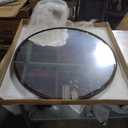 32" Black Framed Round LED Mirror for Bathroom, Backlit