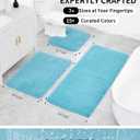 Bathroom Rugs Non Slip Washable 48x24, Ultra Thick Soft Microfiber Absorbent Bath Mats, High Density Foam Latex Non Slip Backing Bath Rugs, Fluffy Floor Carpet for Tub&Shower, Teal