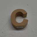 Papier Mache Letter C, 4" Height, 1 Count (Pack of 1), Brown