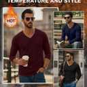 3 Pack Men's Thermal Shirts Big and Tall Fleece Lined Long Sleeve V Neck Base Layer Raglan Curved Hem Warm Tops (XXXL)