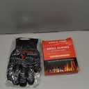 QUWIN BBQ Gloves, Oven Gloves, 1472 Extreme Heat Resistant, Grilling Gloves Silicone Non-Slip Oven Mitts, Kitchen Gloves for BBQ, Grilling, Cooking, Baking-1 Pair (Black, One Size Fits Most)