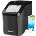 Aeitto Nugget Ice Maker Countertop, 55lbs/24H Ice Machine with 3.6L Water Tank&3.2Lbs Ice Basket, Self-Cleaning Pebble Ice Maker with Stainless Steel Housing for Home Office and Party, Black
