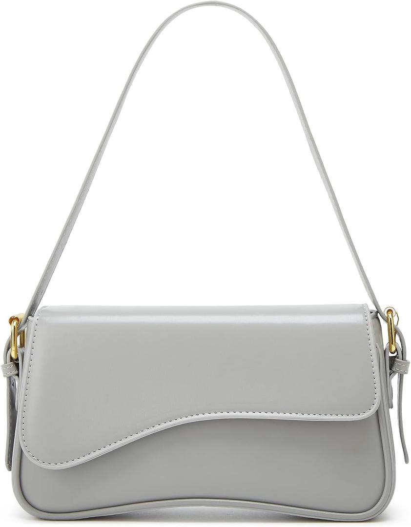 Amszke Shoulder Bag for Women Y2K Crossbody Purse PU Leather Underarm Handbag 2 Adjustable Strap for Daily Commute Travel