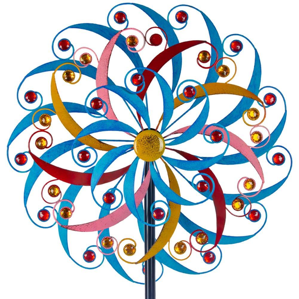 DREAMYSOUL Wind Spinners Outdoor, 20 Inches Dia Extra Large Metal Wind Spinner, Colorful Windmills Kinetic Wind Sculptures and Spinners for Yard Garden Outside Patio Lawn Decor