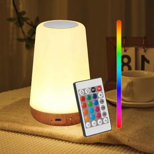 Small Night Light, LED Bedside Touch Desk Light, Portable Desk Edge Light with 13 RGB Colors, Night Light for Bedroom/Nursery/Bathroom/Hallway/Outdoor/Living Room (804 Clap ight)