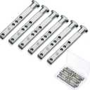 Zonon 6 Pack 4 Hole Die Cast T Shaped Pivot Bar Mental Window Pivot Bar Sturdy Window Replacement Parts for Home Replacement, 3 Inches
