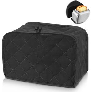 Black Toaster Cover 2 Slice, Two Slice Bread Machine Covers Quilted Toaster Covers Bread Maker Universal Size Kitchen Appliance Cover Polyester and Cotton Quilted, Dust and Fingerprint Protection