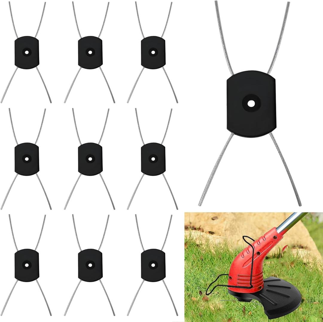 String Trimmer Head Electric Weed Trimmer Blade Replacement Steel Wire Line Trimmer Spool Wire Weed Trimmer Head Weed Wacker Attachment for Cordless Grass Trimmers (10Pcs, Bore 0.2inch/5.5mm)
