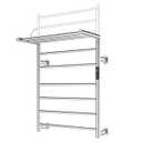 Foldable Heated Towel Rack, Dual-Zone Electric Towel Warmer Rack with Timer, GFCI Plug-in or Hardwired, Wall-Mounted, Drill-Free Installation, Matte White, CA3-900X550-Standard-MW