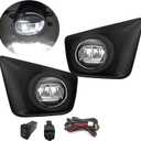 LED Fog Lights Compatible With 2012-2015 Tacoma Fog Lamps Assembly with LED Bulbs Harness and Switch Clear Lens