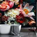 Large Floral Wallpaper Dark Peony Flowers Wall Mural for Living Room BedroomNot Peel and Stick