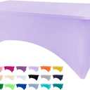 BDDC Table Covers for 6 Foot Tables, Light Purple Washable and Wrinkle Resistant Stretch Tablecloths Rectangle 6ft for Events, Wedding, Banquets, Parties
