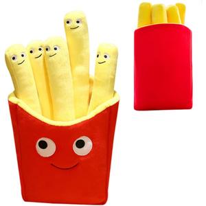 15.7inch Hamburger Plush Pillow Funny Hamburger Bread Stuffed Pillow Soft Food Plushie Throw Pillow Stuffed Animal Toy for Kids Adults Gift Home Decor. (French Fries)