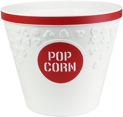 Hutzler Popcorn Bucket, Plastic Bowl, Red Large