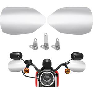 Benlari Stainless Steel Handguards, Larger Hand Guards Fit for Harley Sportster Touring Street Glide Road King Electra Glide 2007-2023 Fit for Hydraulic Clutch & Cable Clutch Style, Chrome