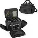 DSLEAF Tactical Gun Range Bag for 4 Handguns, Pistol Shooting Range Bag with 6X Magazine Slots and Extra Pockets for Ammo and Essentials (Black)