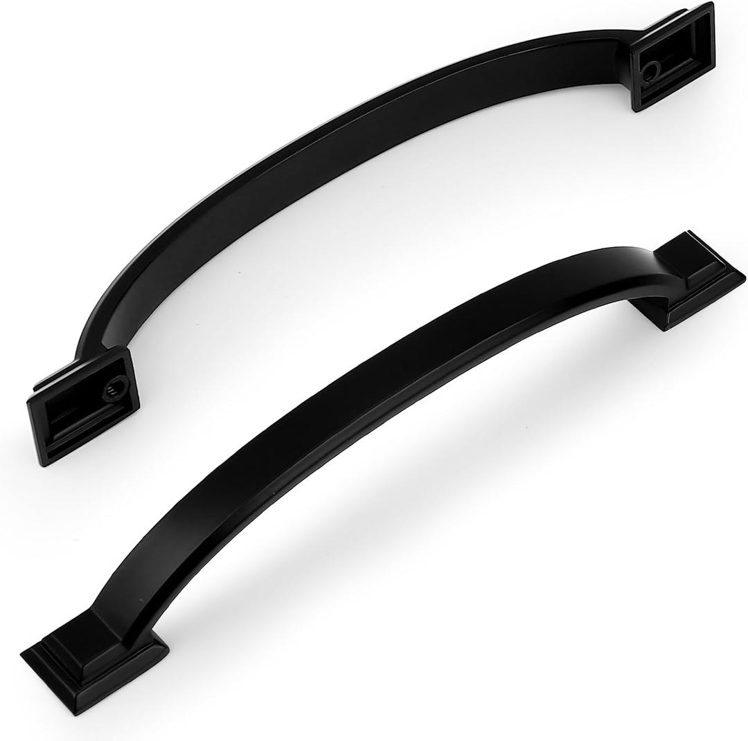 Probrico 5 Pack Cabinet Pulls 5 Inch Hole Center(128mm) Matte Black Cabinet Handles Drawer Pulls for Kitchen Cabinet Cupboard