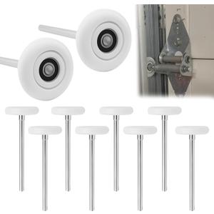 10-Pack 7" Stem 3" Commercial Nylon Garage Door Rollers, Long Stem Reinforced Wheels for Double Hinge Setups & Heavy Industrial Doors, Fits 3" Tracks
