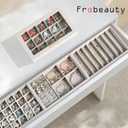 Frebeauty Stackable Jewelry Trays,Set of 4 Jewelry Organizer for Drawer