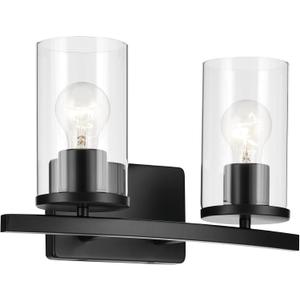 Kichler Crosby 2-Light Bathroom Vanity Light, Black