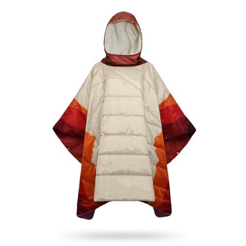 hotkoko Camping Blanket, Poncho Wearable Hoodie Blankets Outdoor Waterproof Windproof Warm Durable & Portable for Stadium, Concerts, Car,Travel, Beach, Picnic, Grass,75 * 52 inch