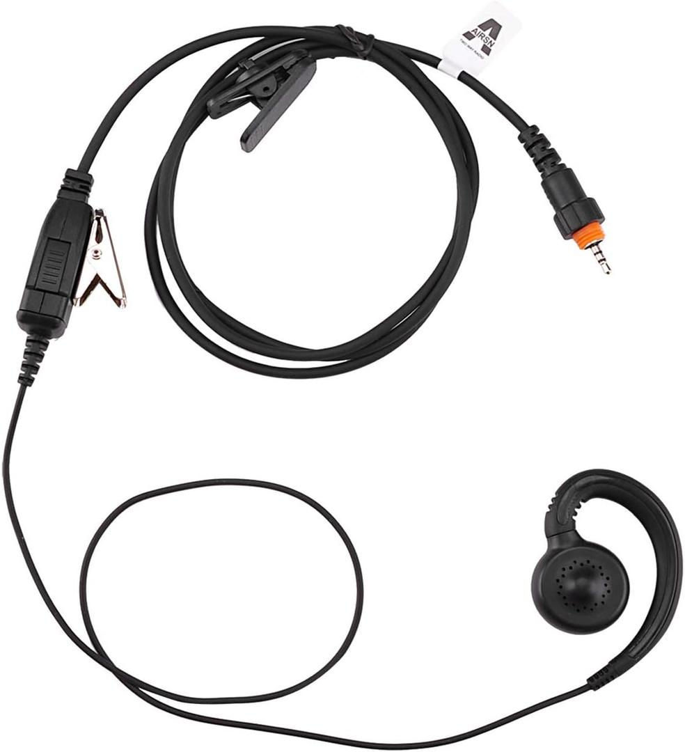 CLP1010 Earpiece Compatible with Motorola CLP1040 Walkie Talkie 2 Way Radio with C Ring Single Wire Earpiece and Mic PTT(1 Pack)