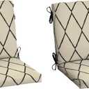 Arden Outdoor Dining Chair Cushion, 2 Pack, 20 x 20, Rain-Proof, Fade Resistant, Tan Diamond Trellis