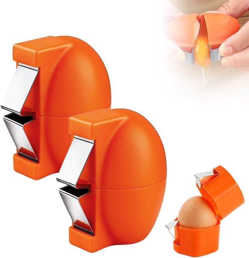 3 x 2PCS Egg Shell Opener,2026 Upgrade Stainless Steel Egg Cracker Tool, Multifunctional Egg Shell Opener for Raw & Hard-Boiled Eggs, Handheld Kitchen Gadget for Easy Peeling & Separating (2PCS)