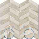 Stone Look Herringbone Peel and Stick Backsplash for Kitchen,Chevron Stick on Backsplash Mosaic Wall Tiles(Beige,10PCS)