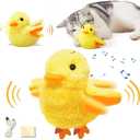 Cat Toys Rechargeable Flapping Duck with Catnip, Flapping Duck Cat Toy, Lifelike Quack Chirping, Touch Activated Kitten Plush Toy Interactive Cat for All Breeds