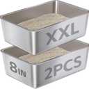 Stainless Steel Cat Litter Box XXL 2pcs，Metal Litter Box for Big Cats