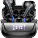 Wireless Earbuds, Bluetooth 5.4 Headphones Bass Stereo, in-Ear Earphones with 4 ENC Noise Canceling Mic, 45H Playtime LED Display Wireless Ear Buds, IP7 Waterproof Bluetooth Headphones for Android iOS