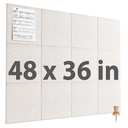 MaxGear Large Cork Board for Wall 48" x 36", 12 Pack Felt Wall Tiles with Pushpins, Light Tan Bulletin Board, Pin Board Tack Board for Office, Home, Decoration