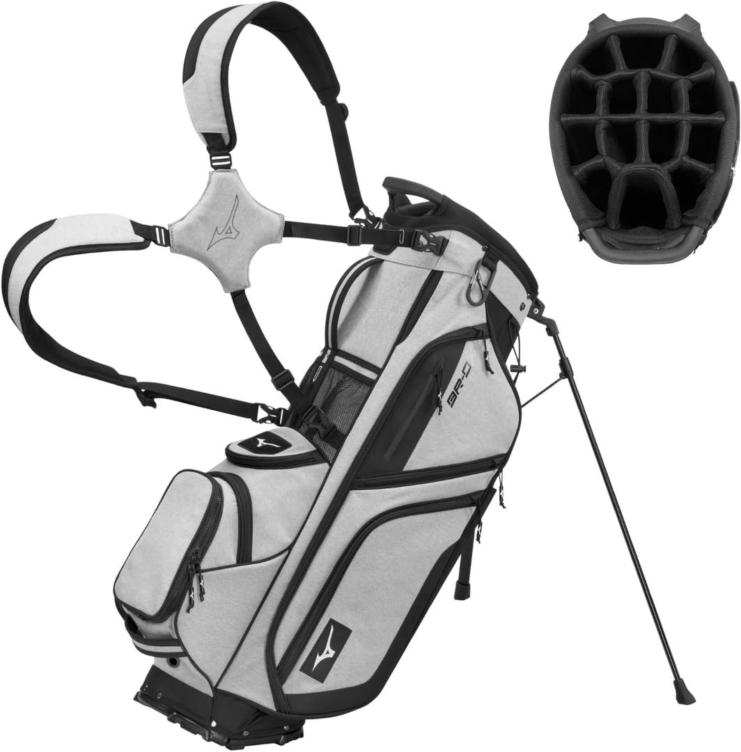Mizuno BR-DX 14-Way Hybrid Stand Golf Bag,  Heathered Grey