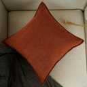 YOUR SMILE Set of 2 Chevron Chenille Pillow Covers with Elegant Design Soft and Luxurious Decorative Throw Pillows for Couch,Bed and Home Decor (Rusty Orange, 18 X 18 inch)