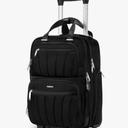 Underseat Carry On Luggage with Wheels, 16-inch Softside Rolling Bag, Lightweight Small Suitcase, Personal Item Travel Bag for Women (Black)