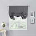 NICETOWN Blackout Short Kitchen Curtain - Roll Up Window Tie Up Shades for Campers/Bathroom Window/Thanksgiving (1 Piece, Gray, 34 inches W x 45 inches L) (Grey)