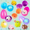 LovesTown 12 Pack Prefilled Easter Eggs with Cars Toys, for Egg Hunt Game, Kids Easter Basket Stuffers & Party Favors for Boys Girls Toddlers Princess Plastic Eggs Stuffed Animals Toys Inside
