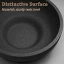 LIN CHUAN Large Decorative Bowl, Fruit Bowl for Kitchen Counter, Modern Resin Bowl for Home Decor, Key Holder for Entry Table, Artificial Stone Black